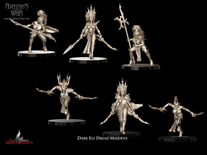 30 Dark Elf Dread Maidens Battle-Ready Regiment