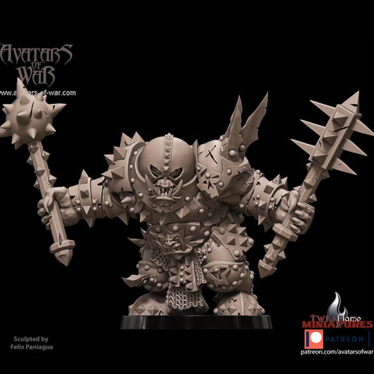 Juggernaut Orc Warlord | Armoured Hero with Twin Maces
