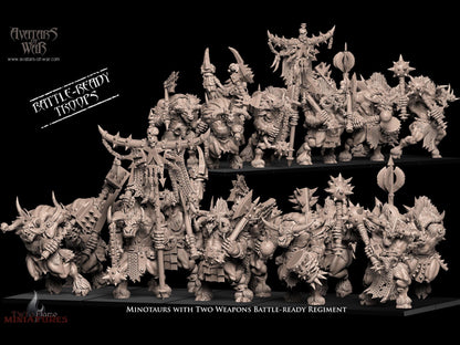 10 Minotaurs with Two Weapons Battle-Ready Regiment