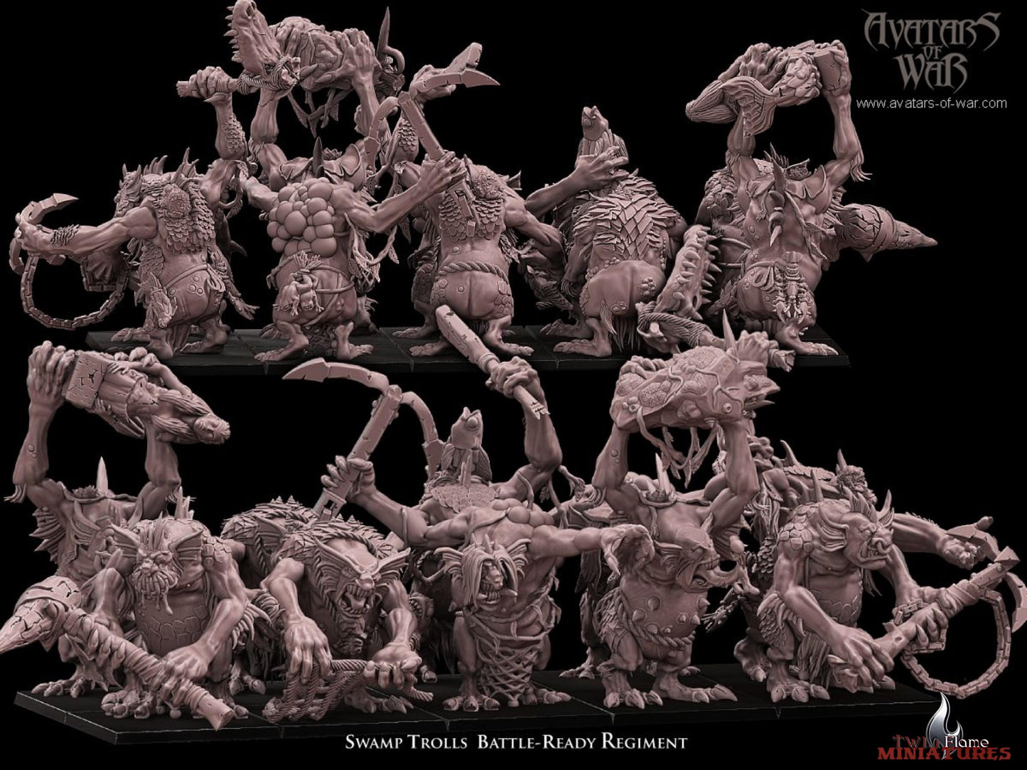 10 Swamp Trolls Battle-Ready Regiment