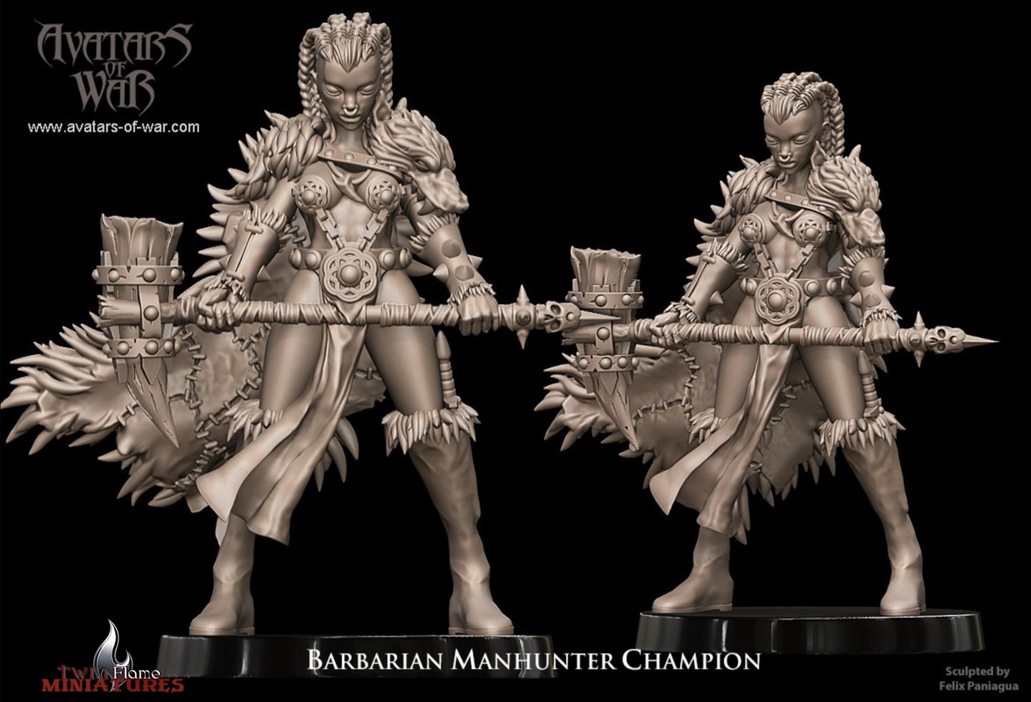 Female Barbarian Manhunter Champion