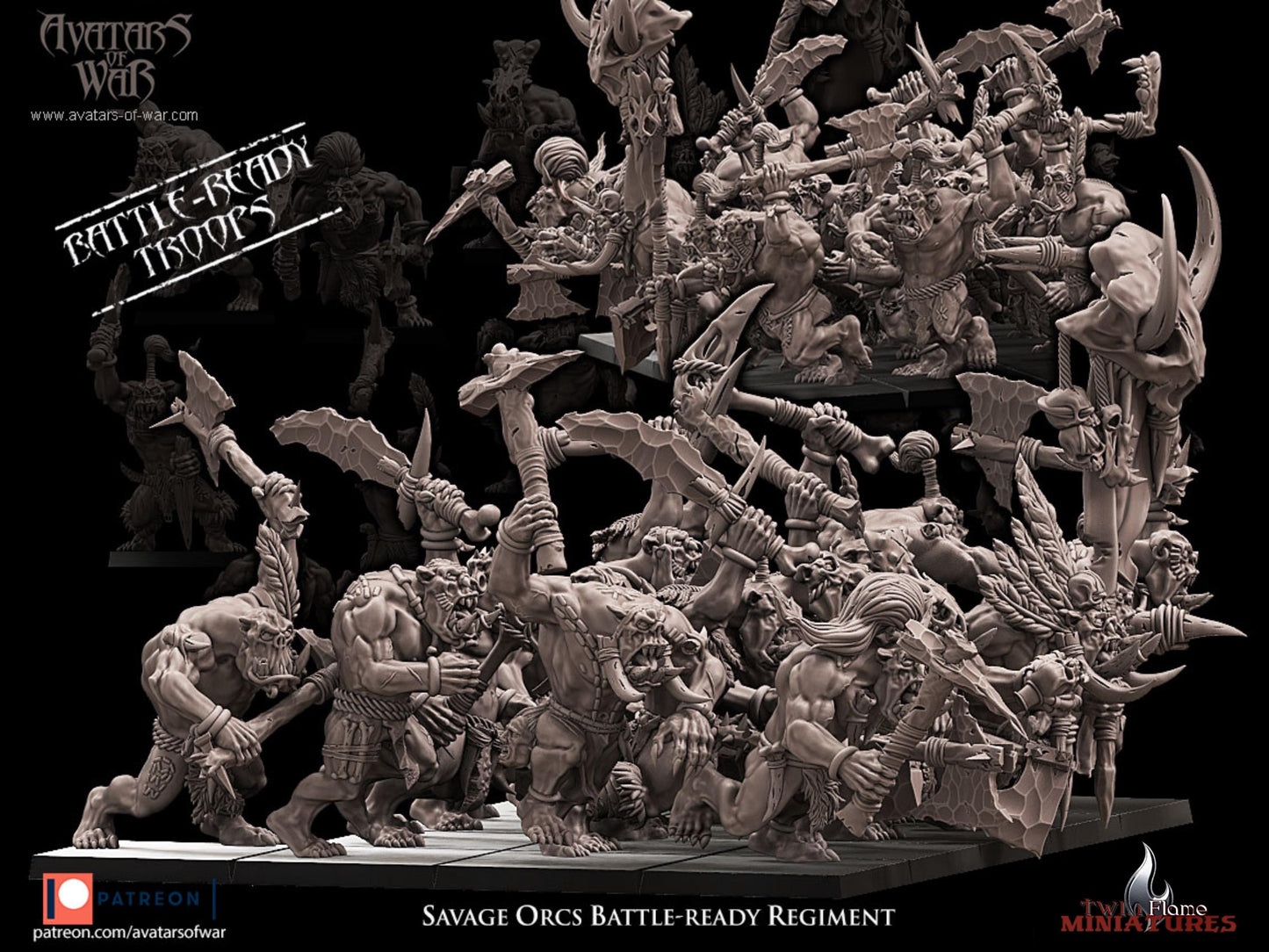16 Savage Orcs Battle-Ready Regiment