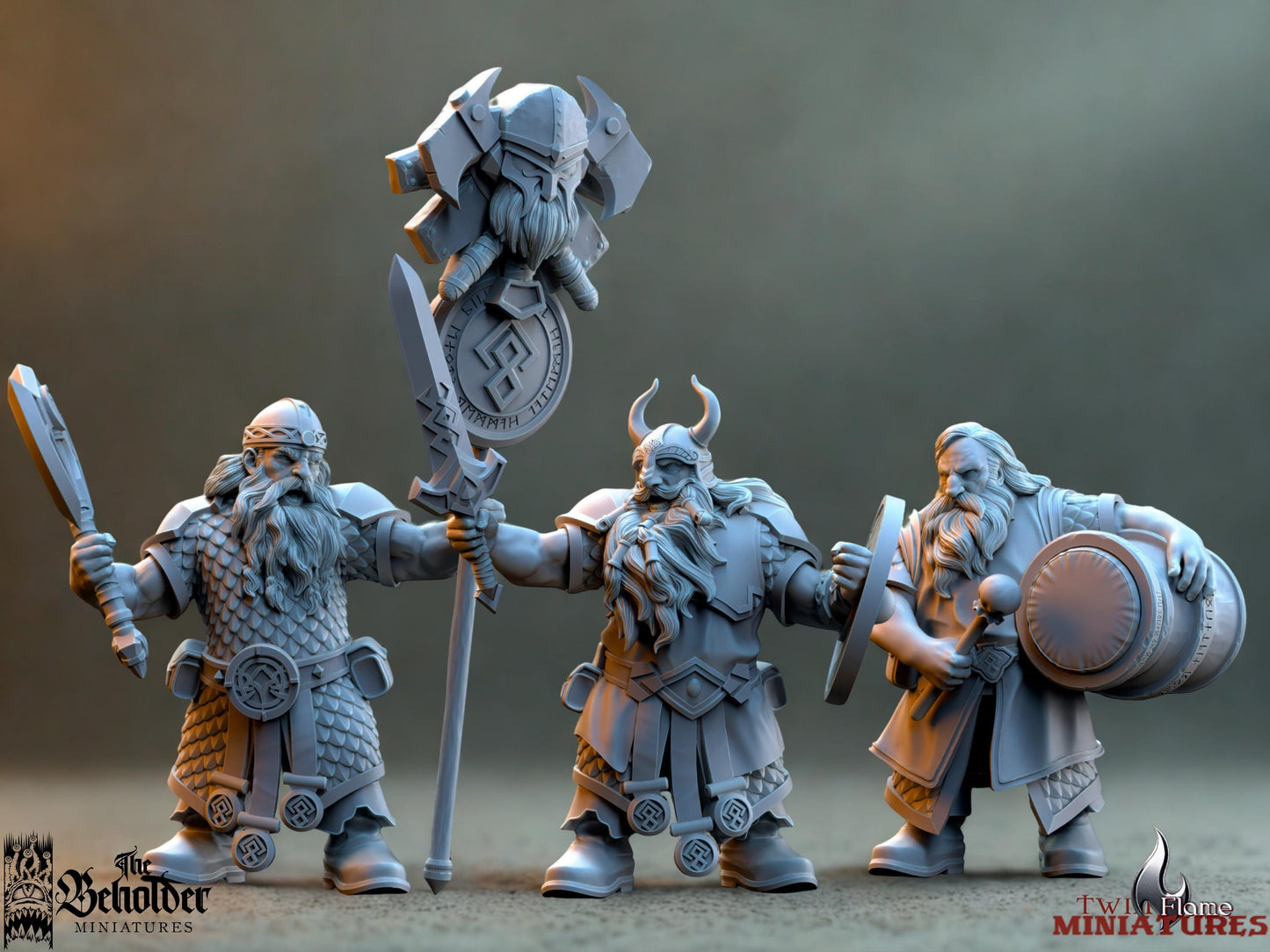 Dwarven Kingdoms Warriors Regiment | Axe & Hammer Infantry with Command Group