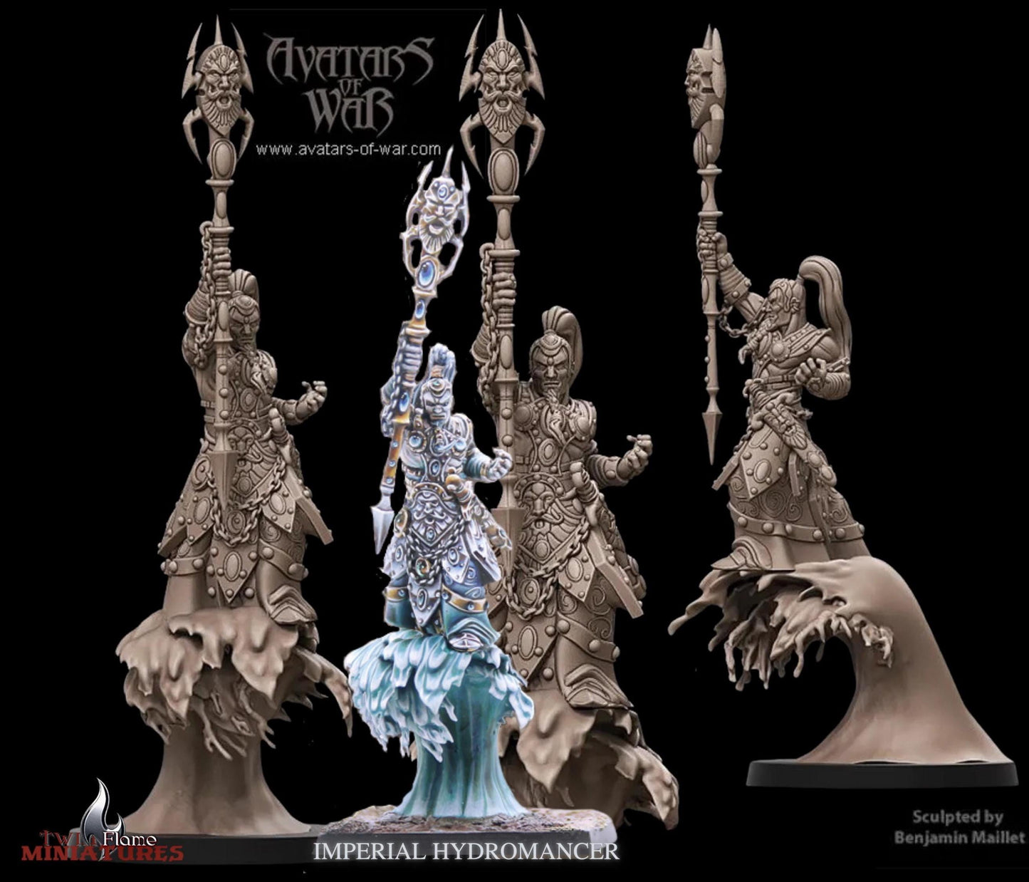 Imperial Hydromancer | Elemental Water Mage Miniature | Spellcaster Hero