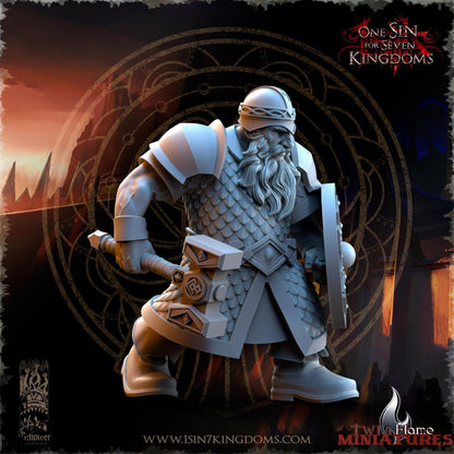 Dwarven Kingdoms Warriors Regiment | Axe & Hammer Infantry with Command Group