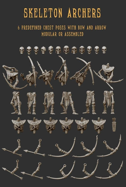 Undead Skeleton Archers | Battle-Ready & Multi-Part Bowmen with Modular Poses