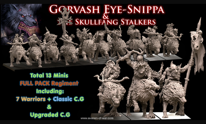 10 Goblin Wolfrider Archers Battle-Ready Regiment, featuring an 𝐔𝐩𝐠𝐫𝐚𝐝𝐞𝐝 𝐂𝐨𝐦𝐦𝐚𝐧𝐝 𝐎𝐩𝐭𝐢𝐨𝐧