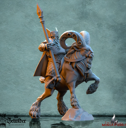 5 Dwarven Mountain Ram Riders Cavalry Unit