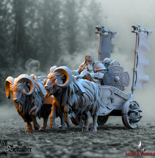 dwarven war chariot steered by rams
