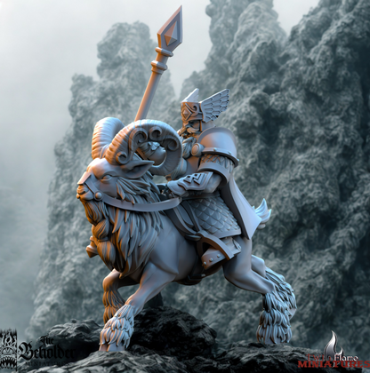 5 Dwarven Mountain Ram Riders Cavalry Unit