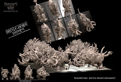 7 Razortusks Battle-Ready Regiment | Mutated Chaos Boars