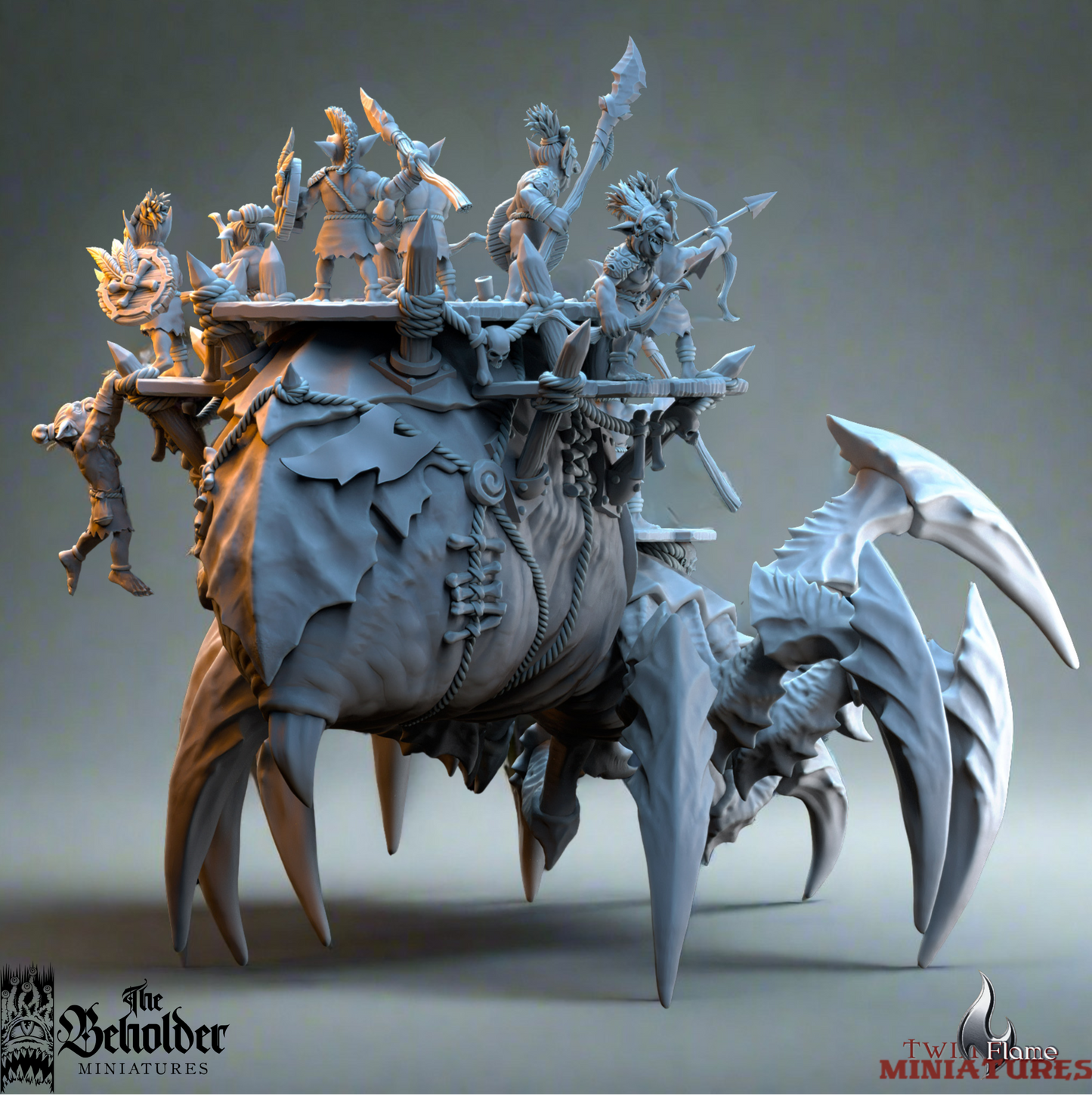 Goblin Warriors Riding Behemoth Giant Spider