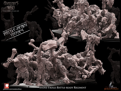 10 Stone Trolls Battle-Ready Regiment