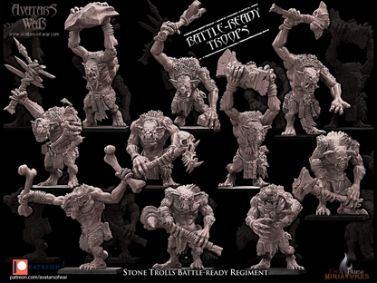 10 Stone Trolls Battle-Ready Regiment