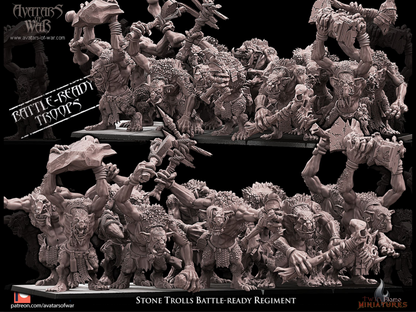 10 Stone Trolls Battle-Ready Regiment