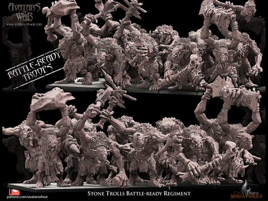 10 Stone Trolls Battle-Ready Regiment